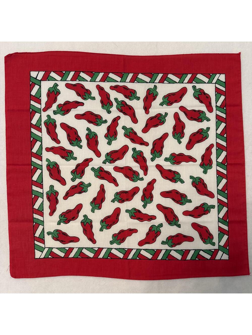 VTG Have-A-Hank Red Chili Pepper Bandana 22.5"x21.5" USA Handkerchief